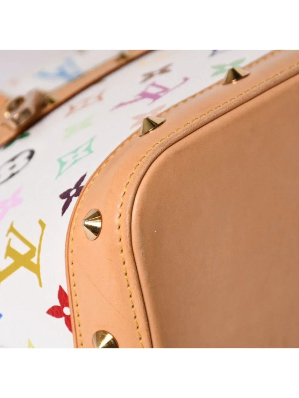 Louis Vuitton Alma Handbag Monogram Multicolor White Takashi Murakami